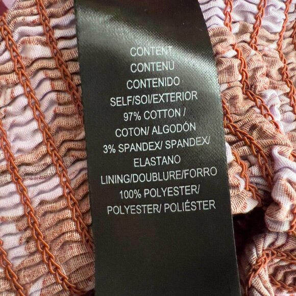 WAYF  Two Piece Strapless Floral Maxi Dress Rust Red Pink Tiered Smocked Back S - Picture 11 of 16